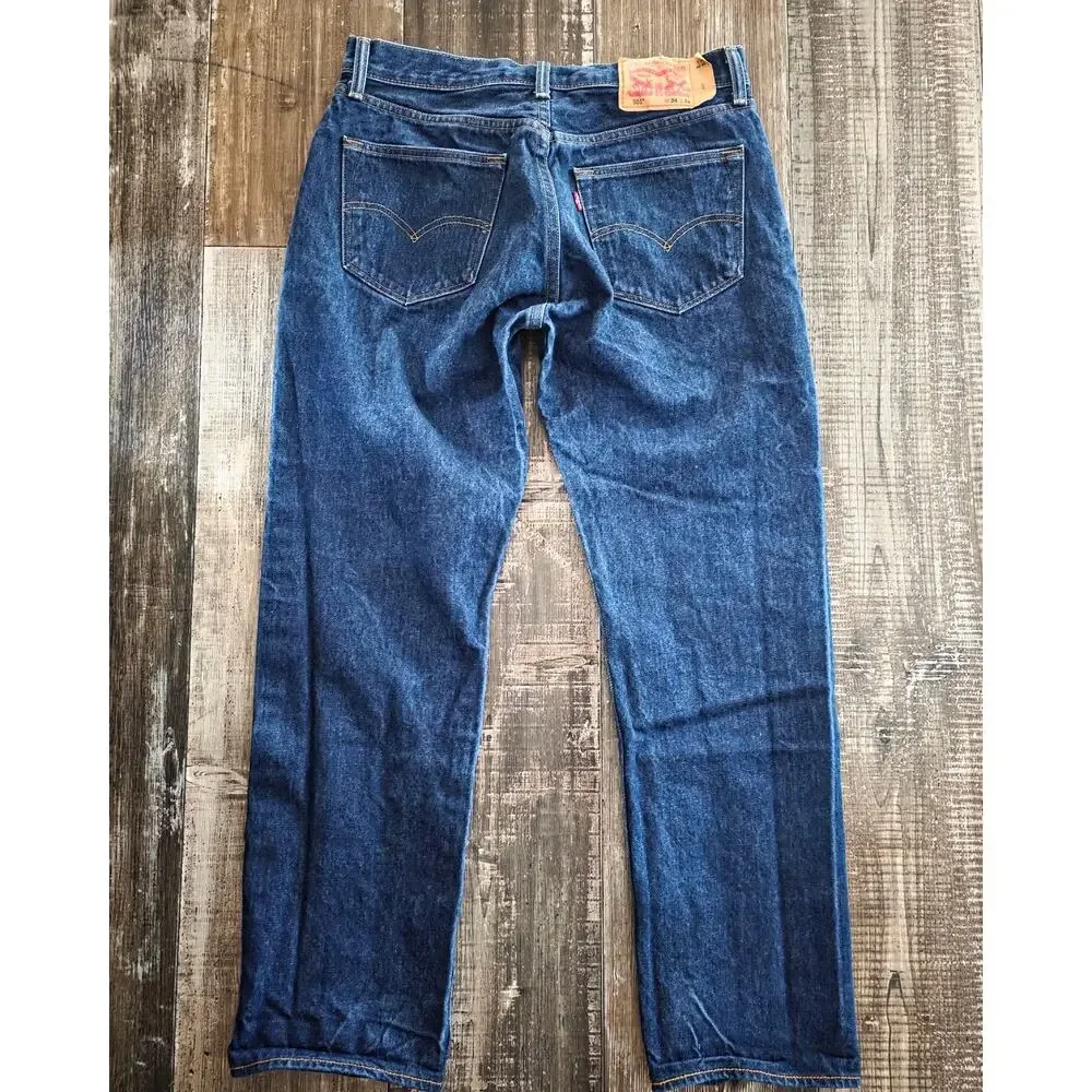 Levi's 501 Button Fly Dark Wash Jeans Men's 34x32